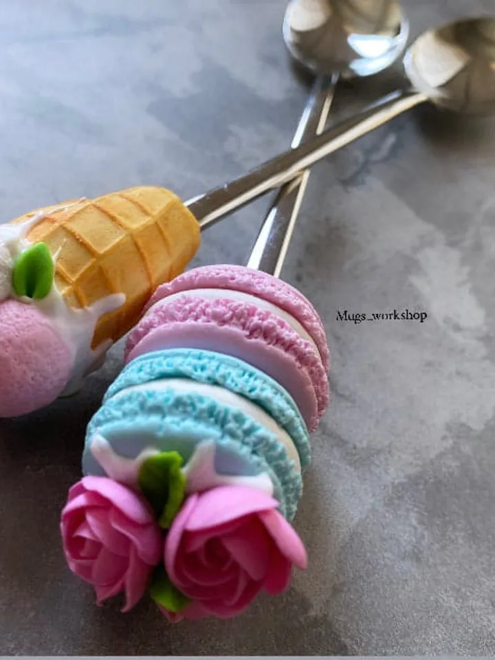Personalized Spoon Cupcake Sweet spoon - Children tea party - polymer clay funny gift