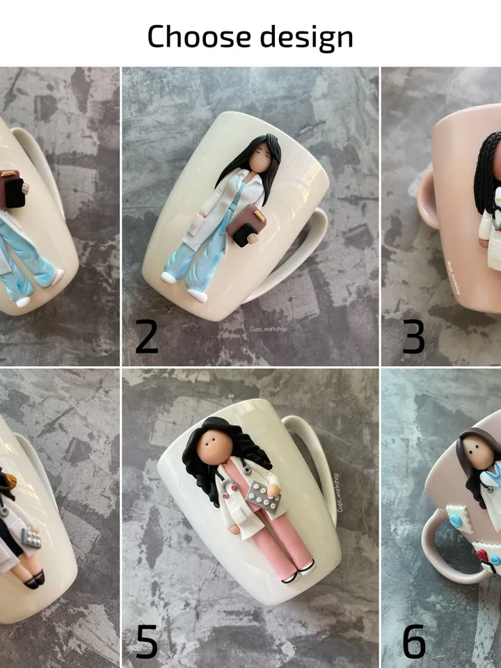 Ceramic doctor mug, personalized nurse tea cup, your portrait from photo on mug, medical professional, nursing student or graduation gift