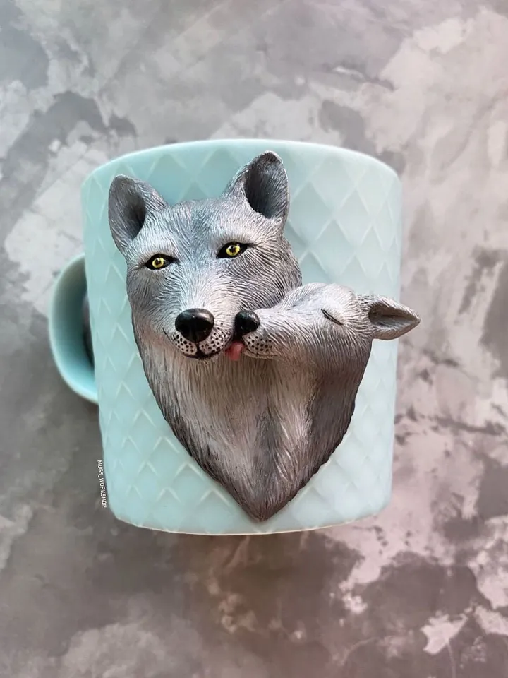 Wolf Mug - custom gift for dad - bithday husband