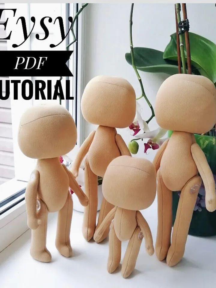 PDF Cloth Doll Pattern - Soft Doll Textile