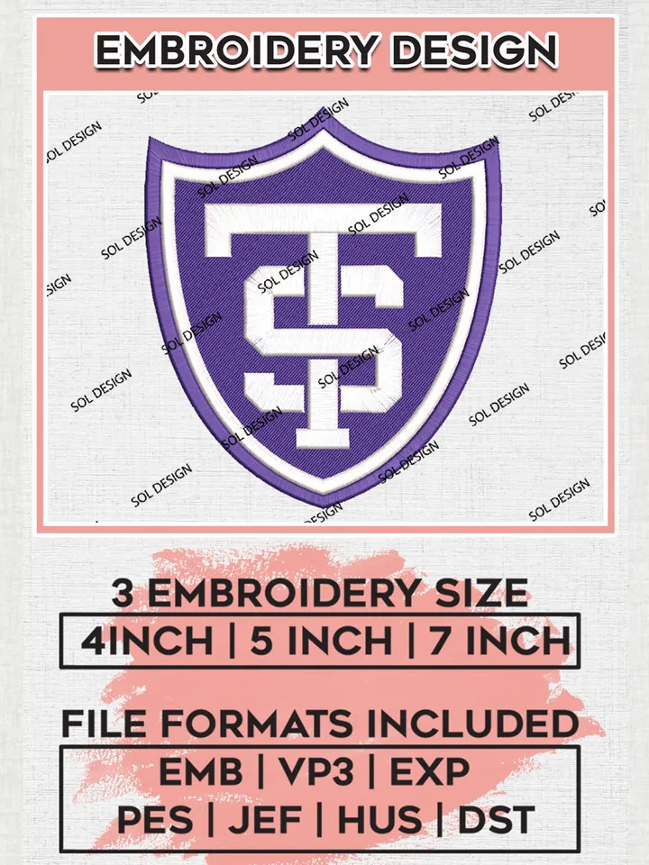 St Thomas Tommies Logo Machine Embroidery Design, NCAA St Thomas Tommies Embroidery Design Design files, NCAA Embroidery Designs, NCAA Machine Embroidery Designs, Digital Download