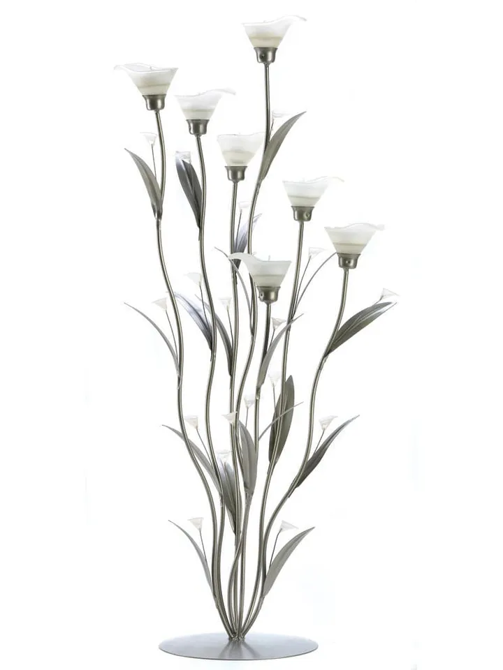Silver Calla Lily Candle Holder