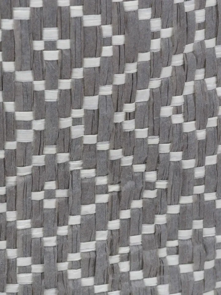 Paper Bin Diamond Basketweave Stone/Black Rectangle Medium 15X10X12