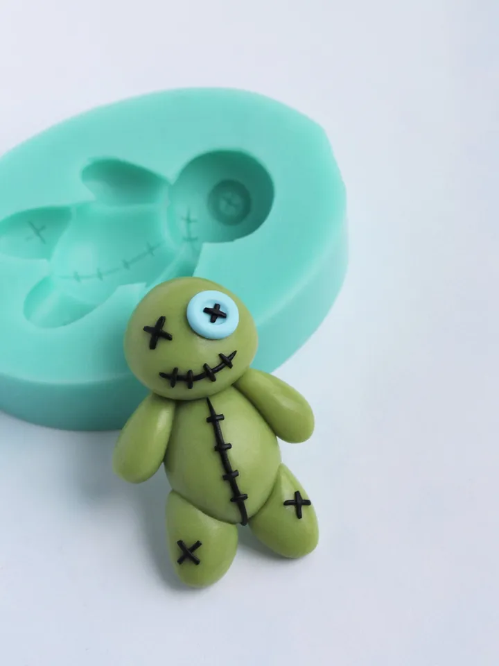 Voodoo Doll Keychain Silicone Resin Mold, Rag doll mold