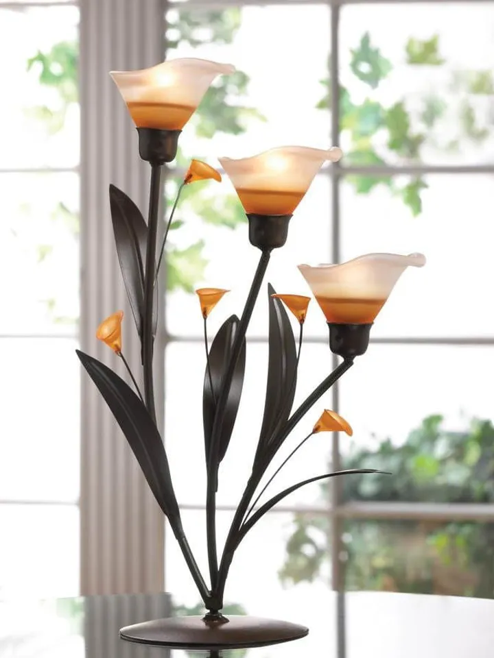 Amber Lilies Tealight Holder