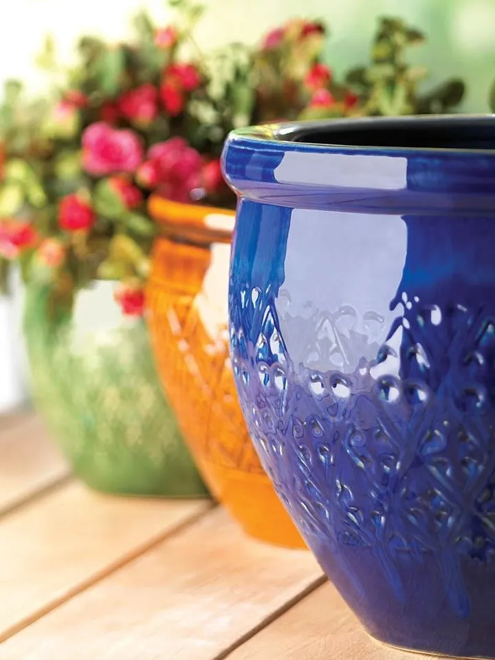 Jewel-Tone Flower Pot Trio