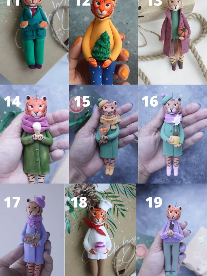 Custom Christmas ornament, personalized toy from photo, create your own doll, tiger portrait Xmas tree decor