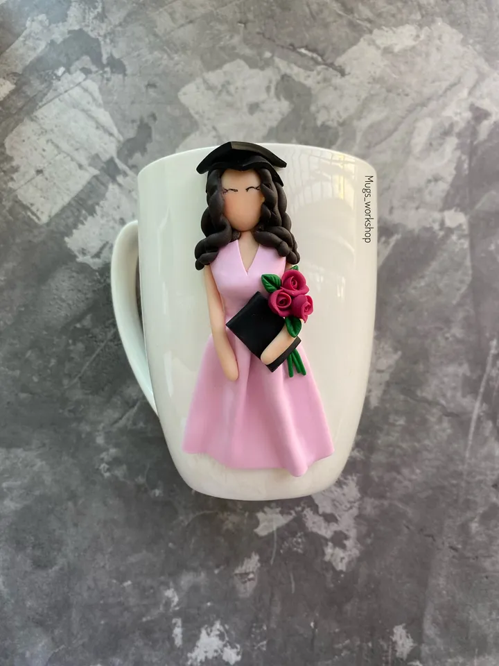 Custom funny coffee pottery mug - graduation 2020