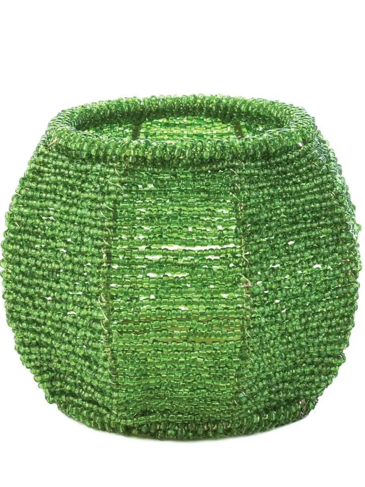 Emerald Green Beaded Candleholder