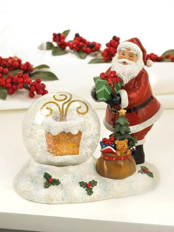 Santa Chimney LED Snow Globe