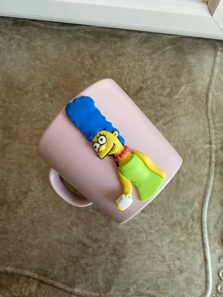 Custom name gift mugs with polymer clay decor cartoon heroes