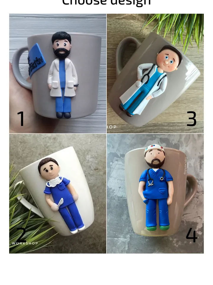 Custom dentist mug, your portrait cup from photo, heart doctor coffee mug, 3D ceramic tea cup, best neurologist, personalized gift