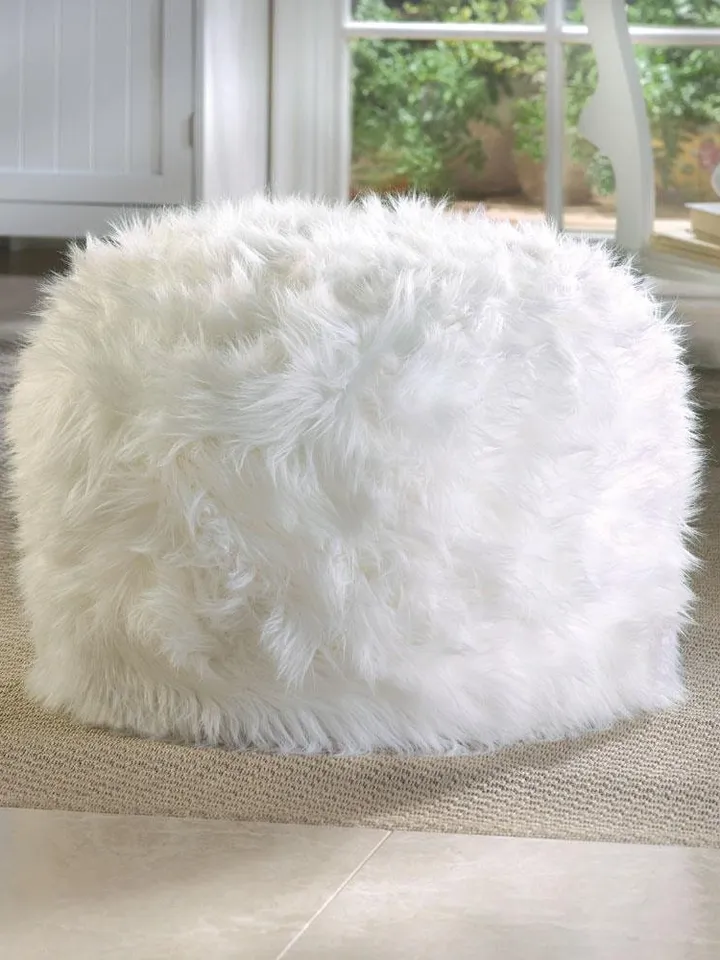 White Ottoman Pouf