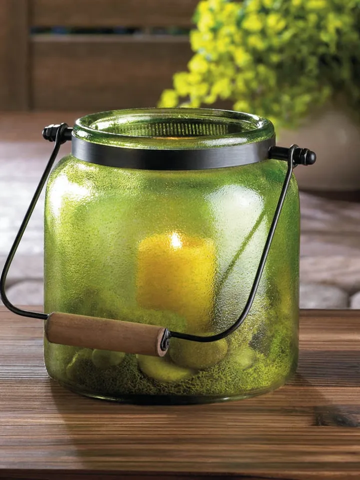 Green Jar Candle Lantern