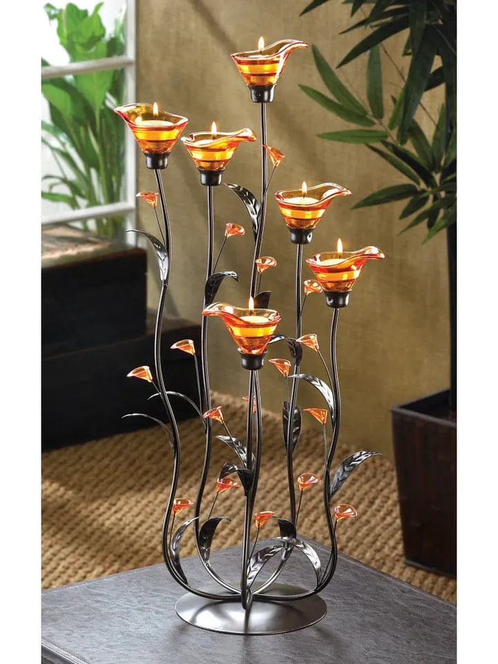 Amber Calla Lily Candle Holder