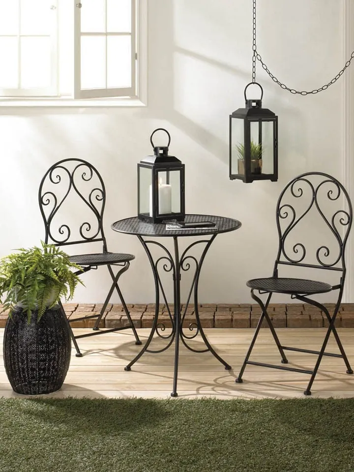 Black Moroccan Lace Stool