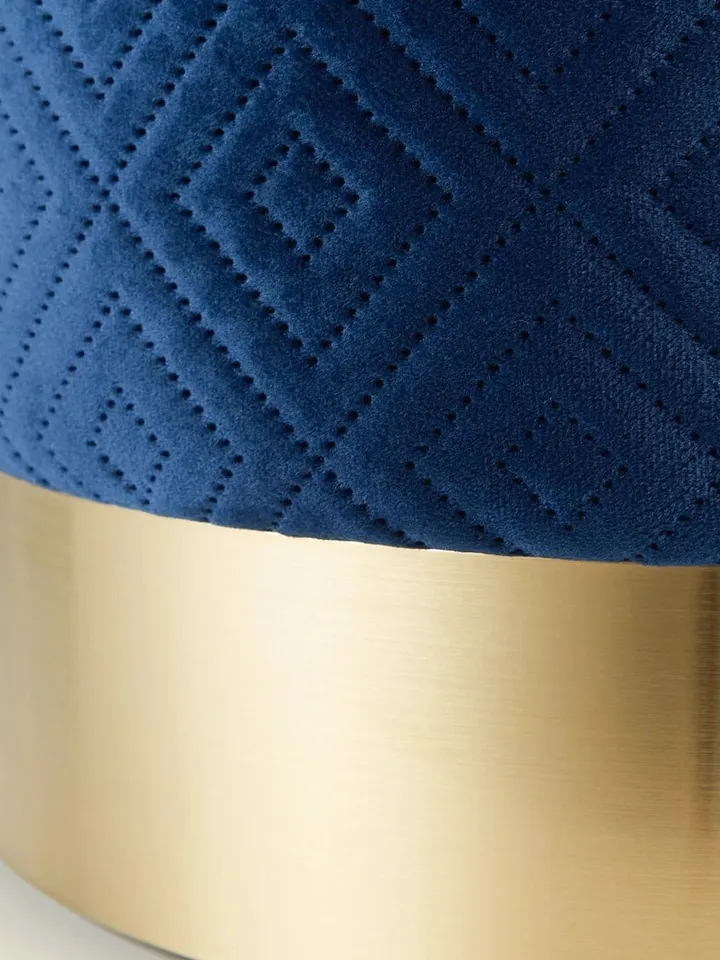 Navy Blue Velvet Stool