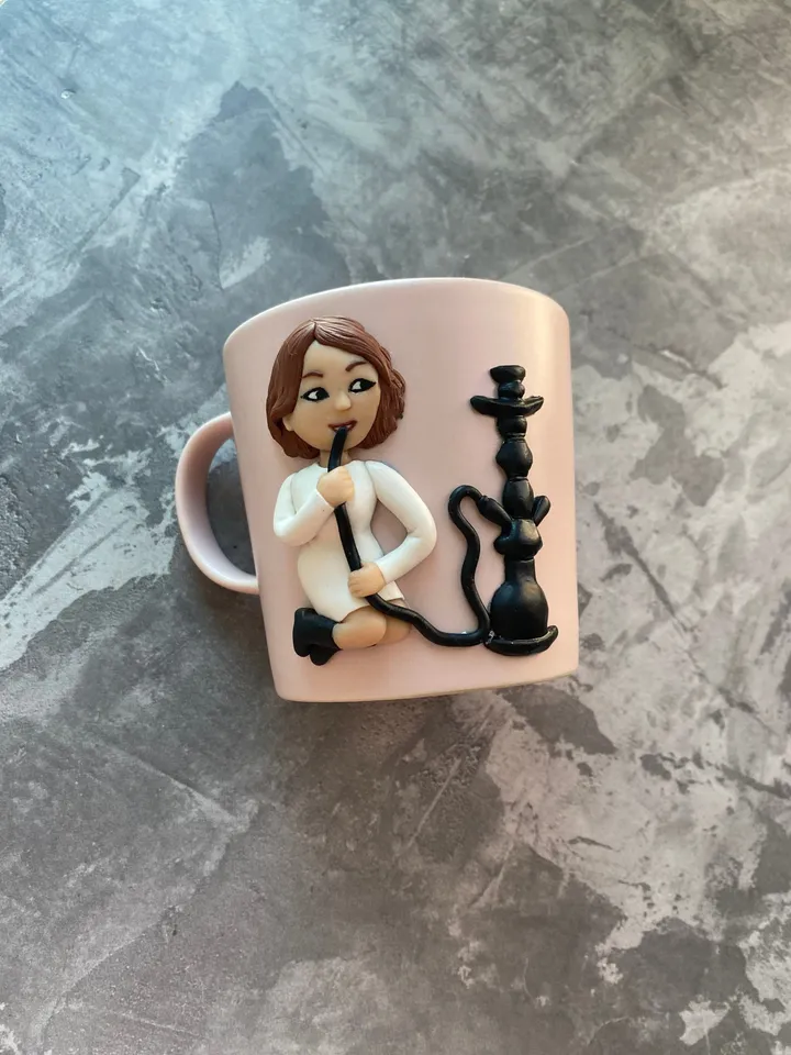 Bitmoji polymer clay on personalized coffee mug - best Сhristmas gift