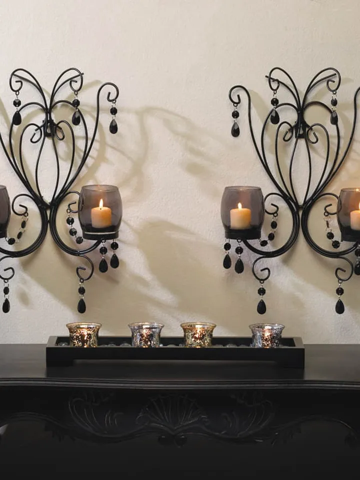 Midnight Elegance Candle Wall Sconces