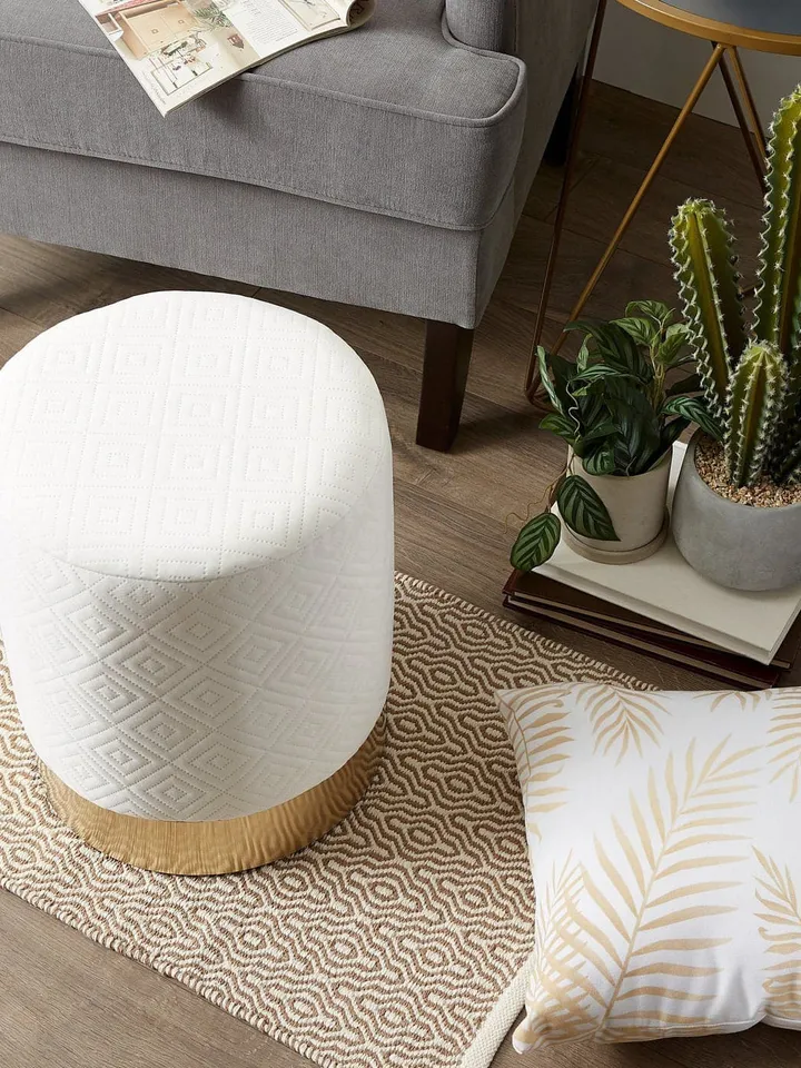 White Velvet Stool