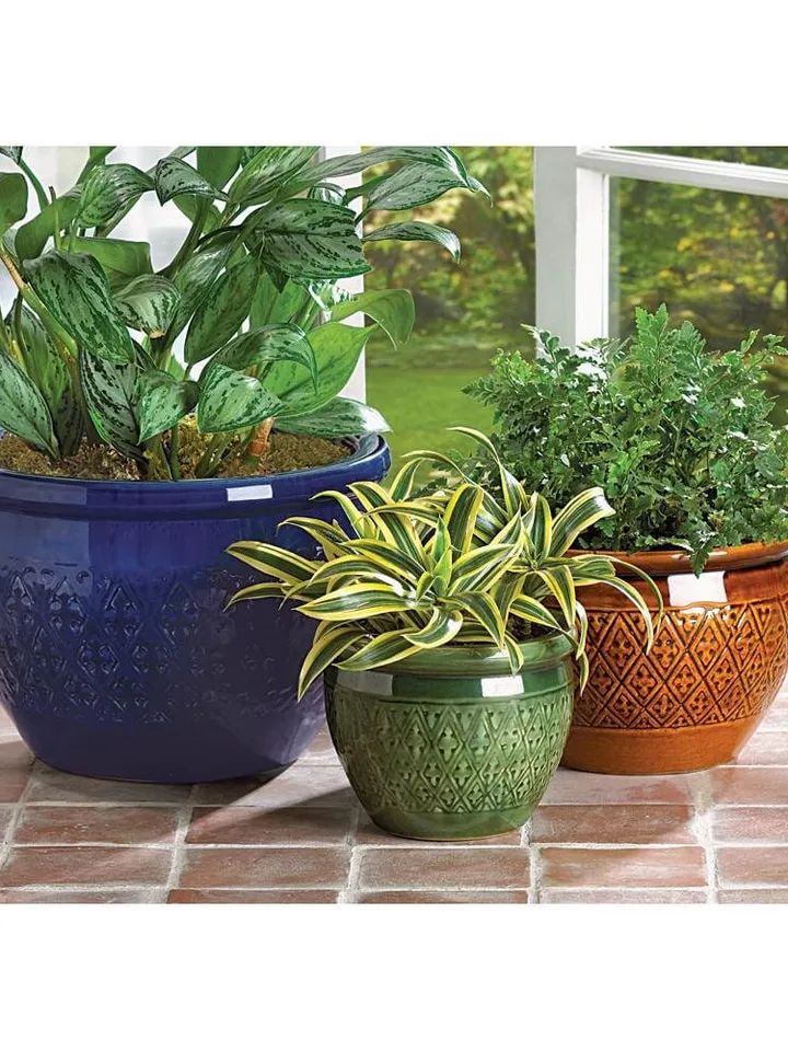 Jewel-Tone Flower Pot Trio