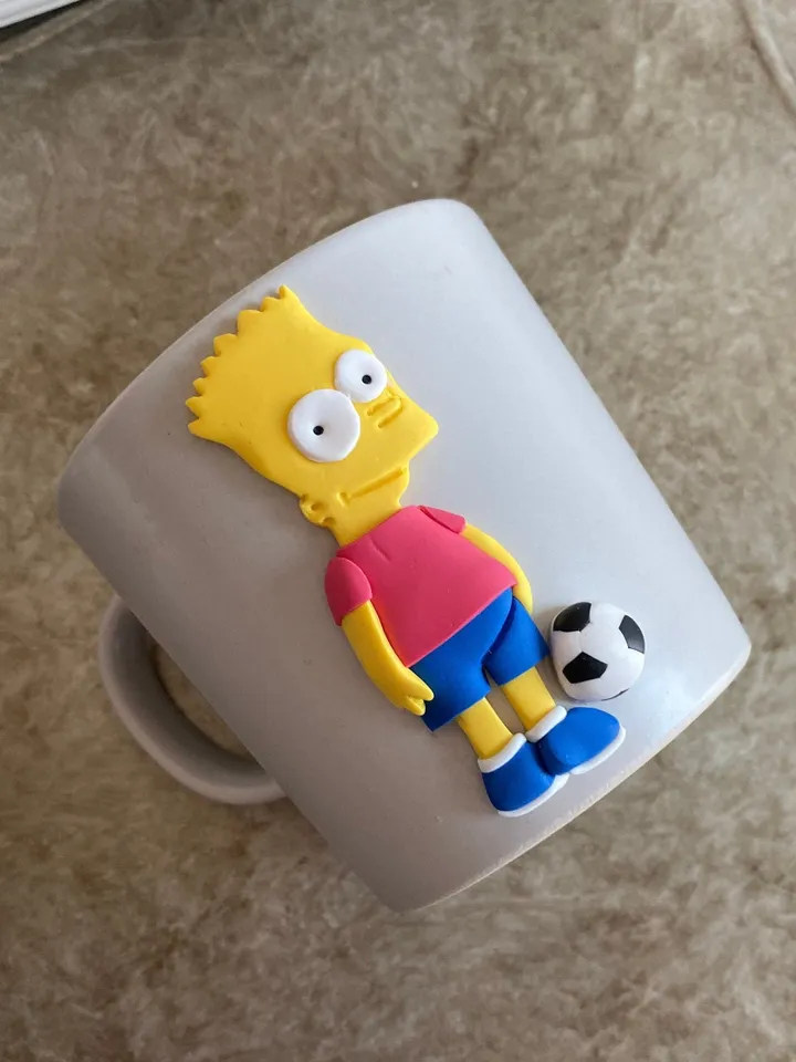 Custom name gift mugs with polymer clay decor cartoon heroes
