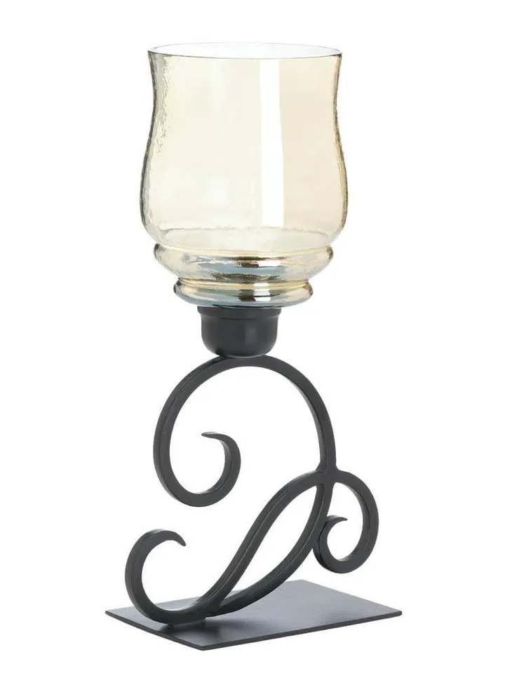 Iridescent Glass Hurricane Lantern