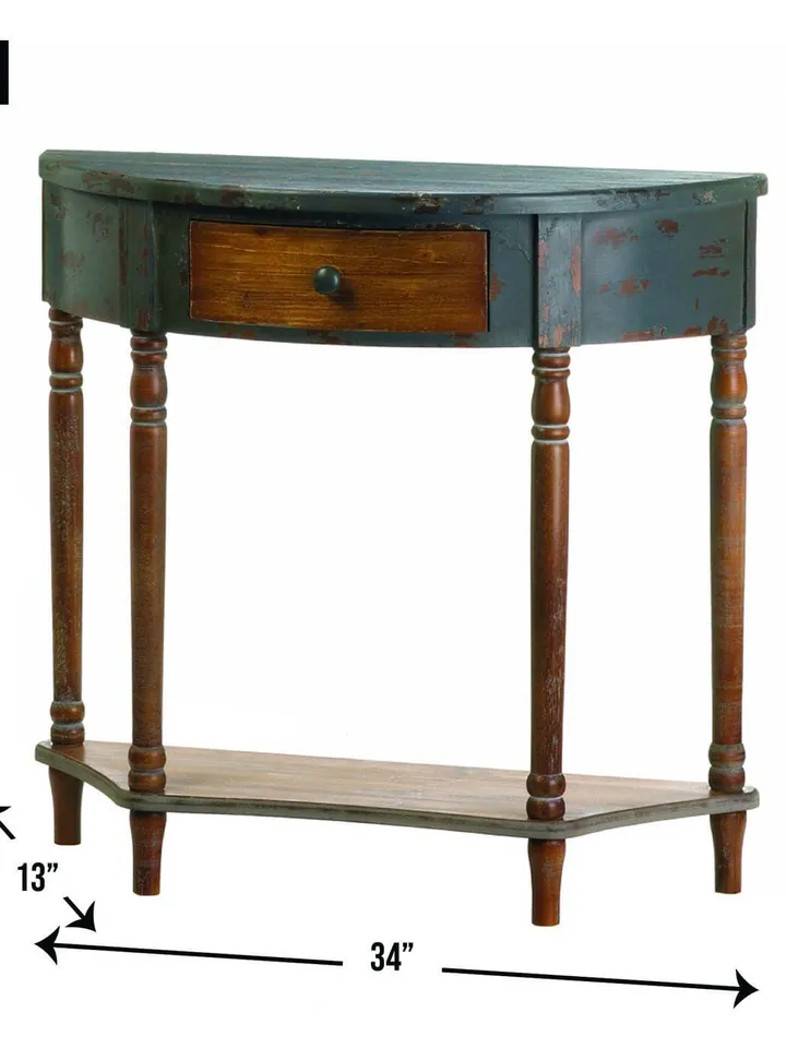 Wood Half Moon Hall Table