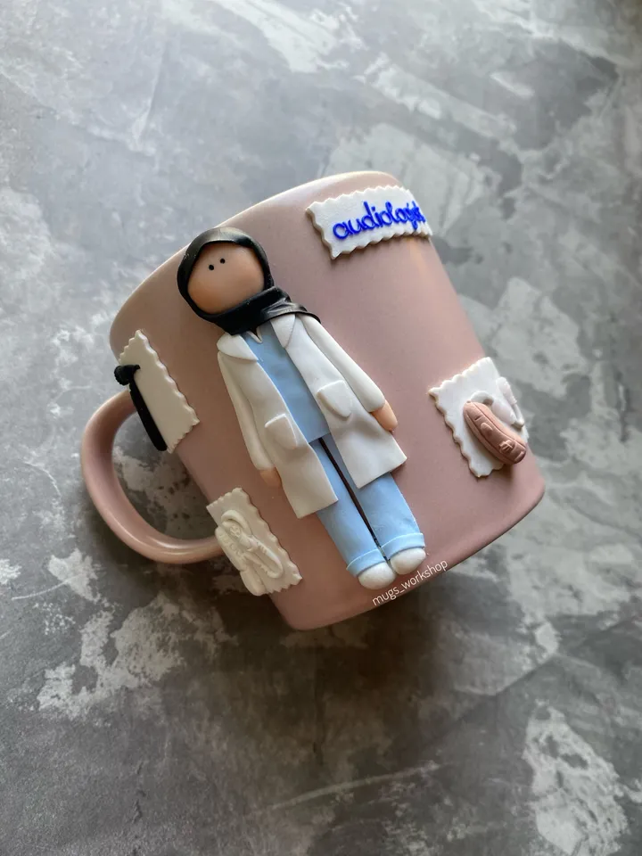 Custom Muslim doctor coffee mug, personalized portrait from photo, Hijab tea cup, design your own mug, medical student gift, travel mug