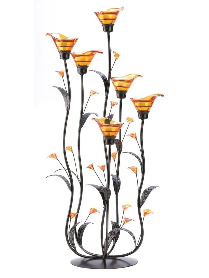 Amber Calla Lily Candle Holder