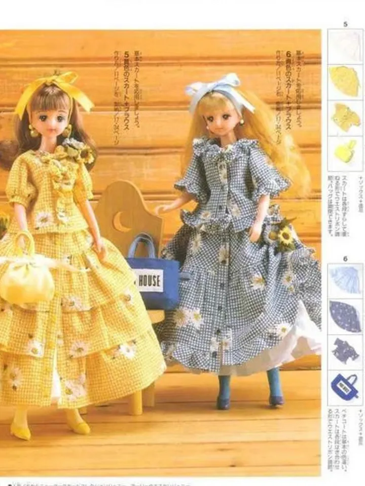 Clothes for Fashionable Dolls Japanese Magazine Sewing Pattern Wardrobe Clothes for Dolls Digital Download PDF