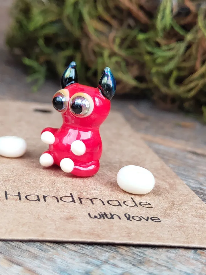 Tiny monster miniature, glass monster figurine, monster sculpture for terrarium decoration or fairy garden decor