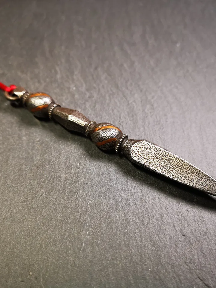 Gandhanra Handmade Tibetan Amulet ,Kila(Dorje Phurba) , Trantic Buddhism Ritual Implement Pendant,Made of Cold Iron,4.0"