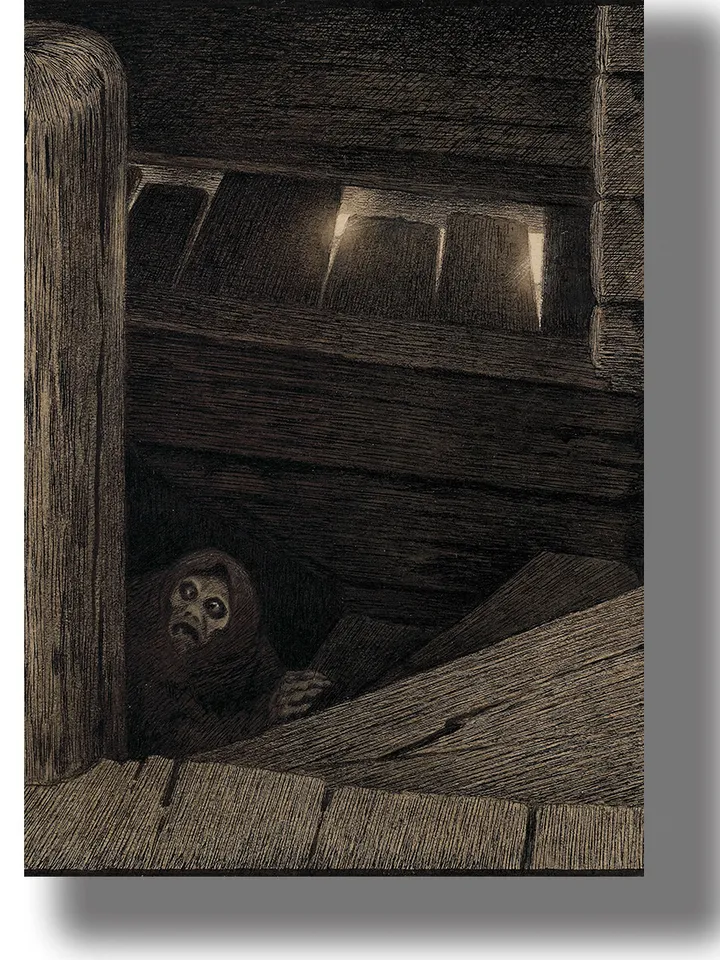 Pesta On The Stairs. Theodor Severin Kittelsen artwork.