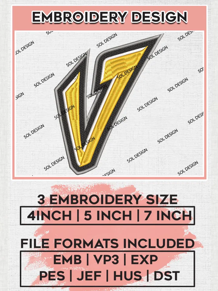 NCAA Idaho Vandals Team Letter Logo Embroidery Design Files, NCAA Idaho Vandals Machine Embroidery, NCAA Teams, 3 sizes, NCAA Machine embroidery designs, Digital Download