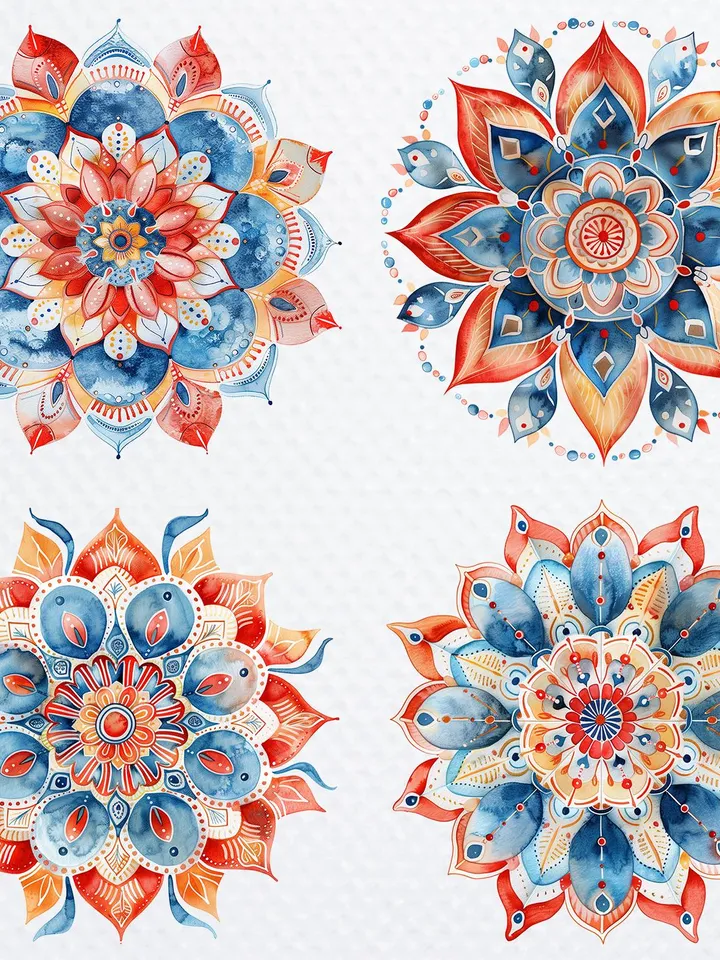 25 Abstract Mandala PNG Bundle, Spiritual Mandala Watercolor clipart for sublimation pack, Digital download, Paper craft, junk journal