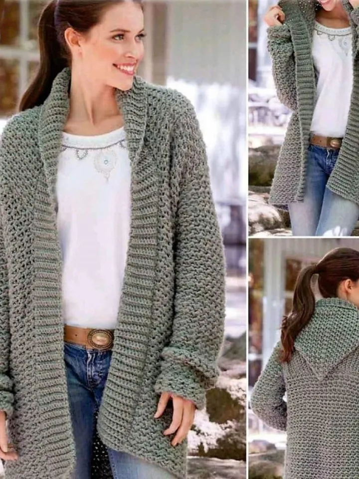 CROCHET PATTERN Women cardigan /Instant PDF Download/Crochet Hoodie /Cardigan/ Sweater / Pullover/  Pattern Beginner S - 2XL