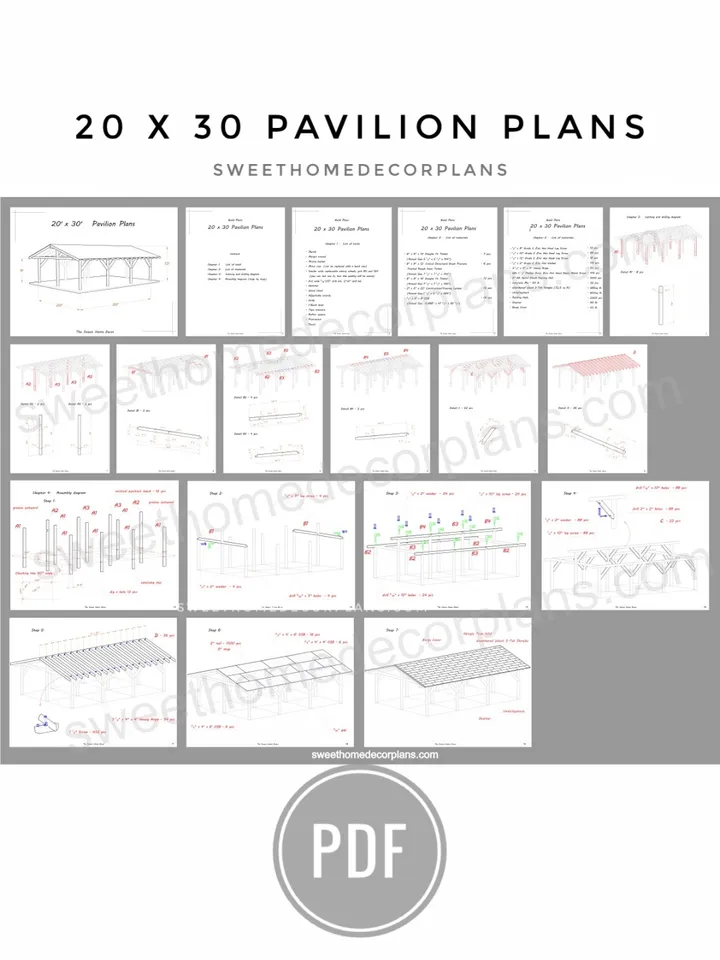 Diy 20 x 30 Gable Pavilion Plans pdf. Double carport plans. Wooden outdoor covered gazebo plans. Diy backyard pergola for outdoor.