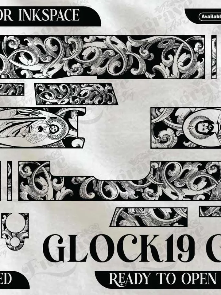 Glock 19 Gen 03 Design,lasercut,laserengraving,fiberlaser,engravingfiles,metalart
