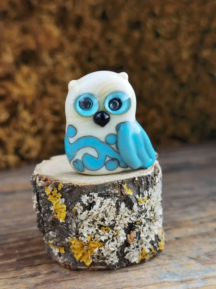 Glass figurines Miniature Owl figurine Tiny owl glass owl gifts graduation gifts Tiny glass animals terrarium figurines Animal figurines