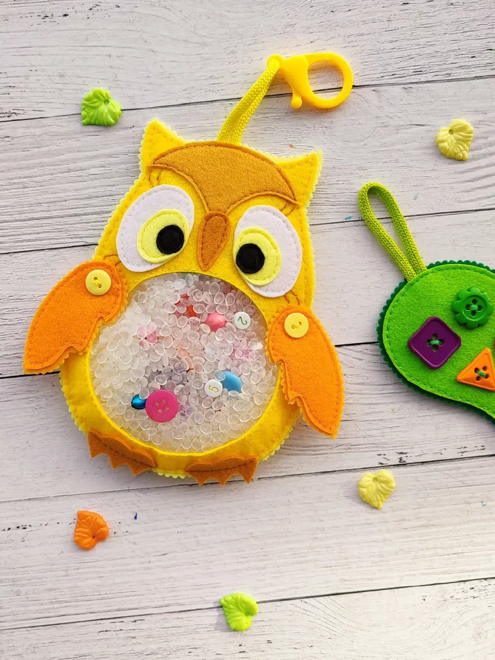 Owl I spy bag pattern & tutorial, I spy game felt pattern, Montessori travel toys, Autism sensory toys PDF, Felt Sewing pattern baby