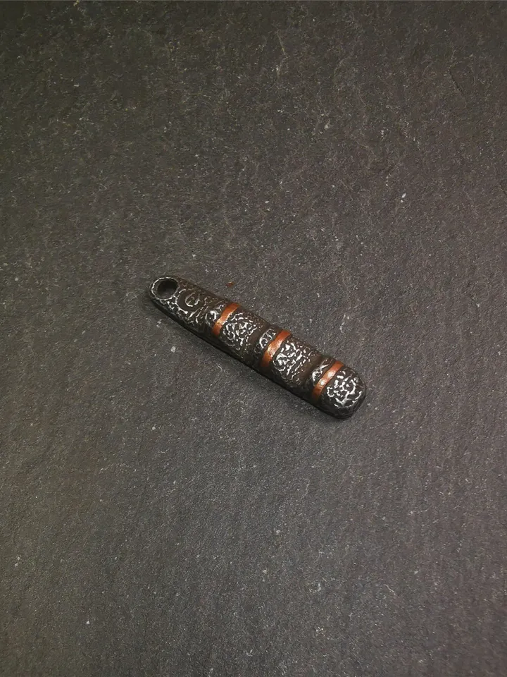Gandhanra Handmade Tibetan Amulet Pendant,Tibetan Ladder of Heaven, Made of Cold Iron,1.26"