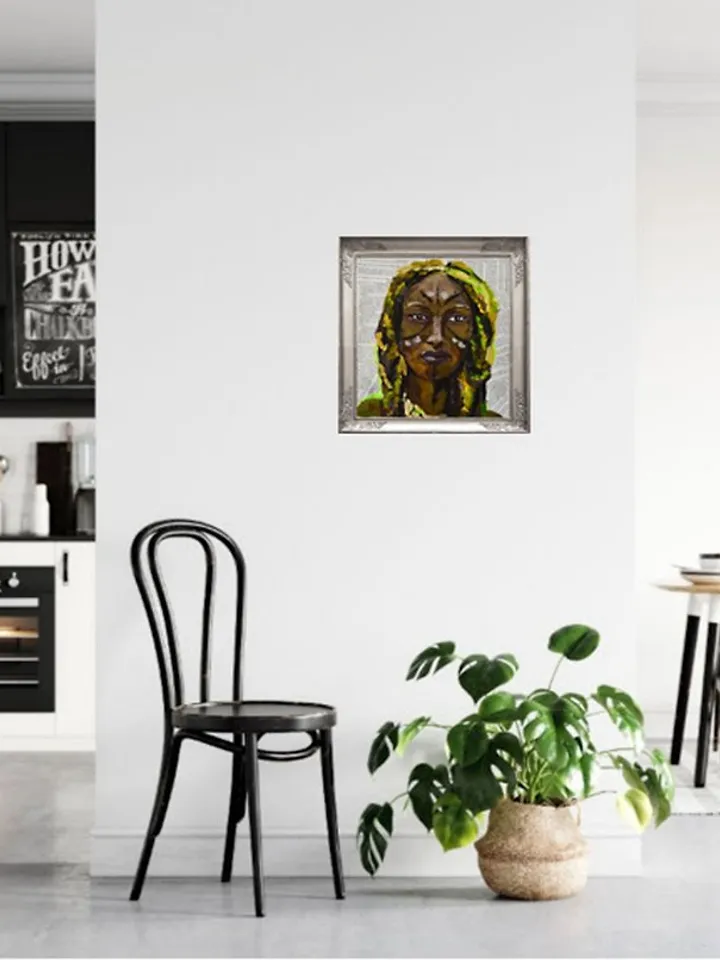 African American Woman Art African Girl Painting Portrait Wall Art
