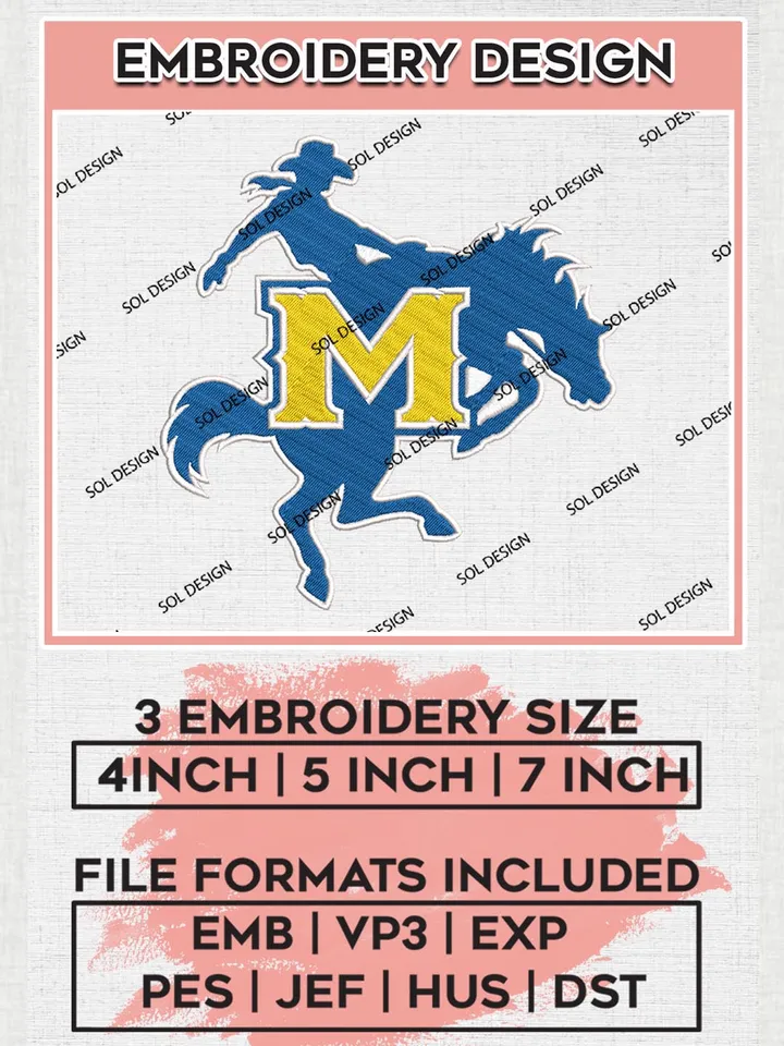 McNeese Cowboys Logo Machine Embroidery Design, NCAA McNeese Cowboys Embroidery Design Design files, NCAA Embroidery Designs, NCAA Machine Embroidery Designs, Digital Download