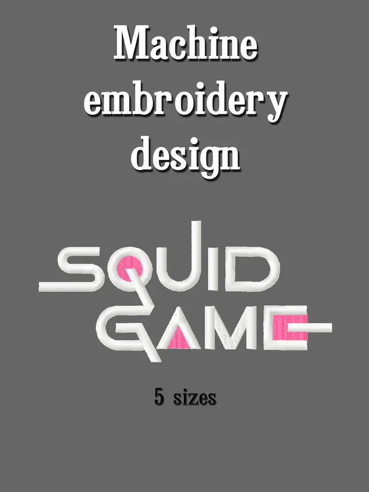 Squid Game. Embroidery design squid game logo. Downloadable embroidery file. Instant download.