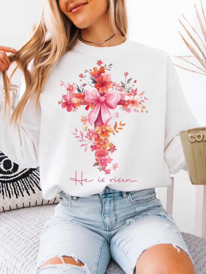 He is risen png, Easter Floral Png, Christian Easter Png, Easter eggs png, Happy Easter Png, Preppy Easter png, Easter Png, Bible verse png