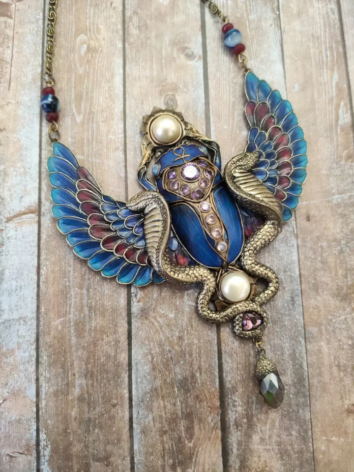 Scarab Jewelry, Scarab Pendant, Scarab Necklace, Fantasy Jewelry, Egyptian Scarab