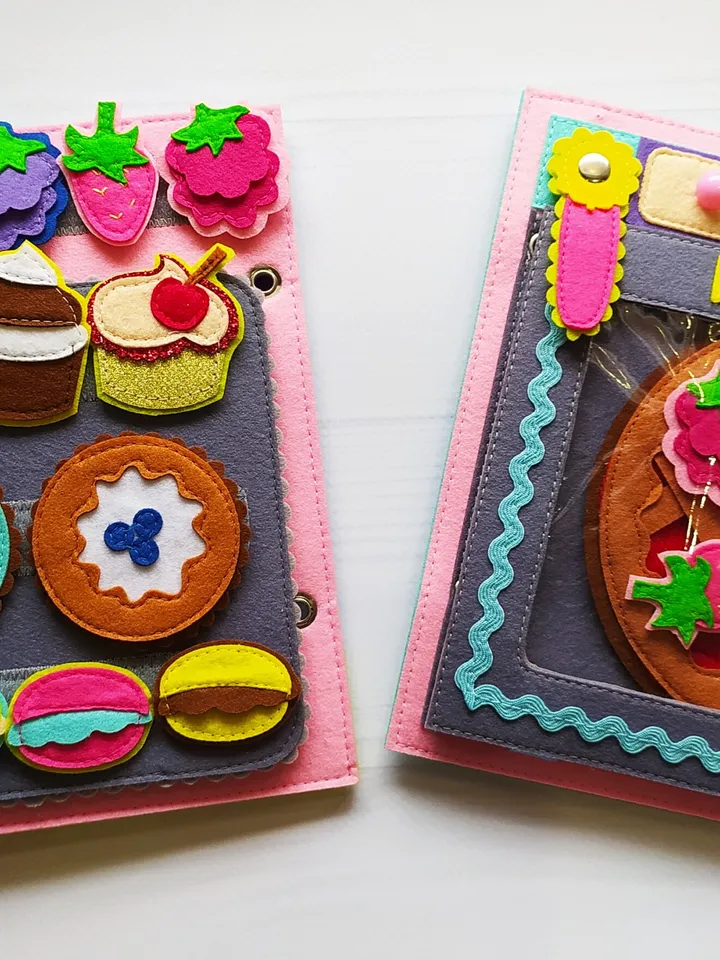 Kitchen Quiet book Pattern , Cooking Felt book pattern pdf, Soft sensory book template, Busy book sewing ideas for girl 2, 3, 4 year old
