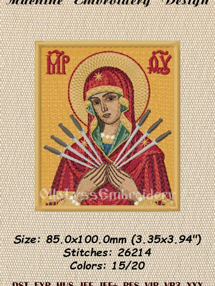 Seven arrows icon embroidery design