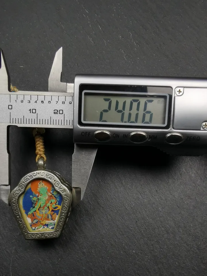 Gandhanra Handmade Tibetan Buddhist Gau Box Amulet,Green Tara Ghau Shrine, Mini Altar Pendant
